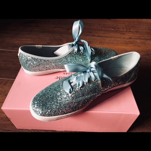 kate spade Shoes - KATE SPADE/KEDS-NWT Aqua Glitter Sneakers
